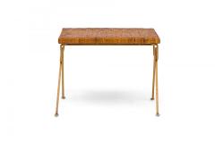 Maurizio Tempestini Pair of Maurizio Tempestini for Salterini Brass and Rattan Occasional Tables - 4274298