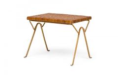 Maurizio Tempestini Pair of Maurizio Tempestini for Salterini Brass and Rattan Occasional Tables - 4274299