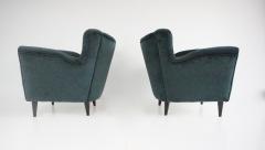 Maurizio Tempestini pair of fine Maurizio Tempestini forest green velvet armchairs Florence 1938 - 4228881