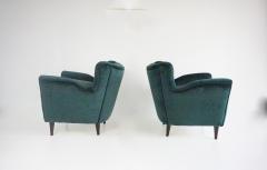 Maurizio Tempestini pair of fine Maurizio Tempestini forest green velvet armchairs Florence 1938 - 4228883