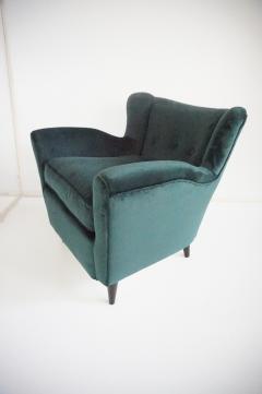 Maurizio Tempestini pair of fine Maurizio Tempestini forest green velvet armchairs Florence 1938 - 4228887