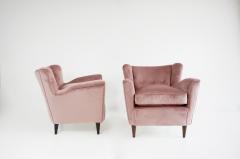 Maurizio Tempestini pair of fine Maurizio Tempestini old rose velvet armchairs Florence 1938 - 4228969