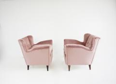 Maurizio Tempestini pair of fine Maurizio Tempestini old rose velvet armchairs Florence 1938 - 4228973