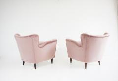 Maurizio Tempestini pair of fine Maurizio Tempestini old rose velvet armchairs Florence 1938 - 4228975
