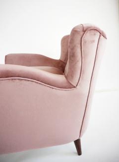 Maurizio Tempestini pair of fine Maurizio Tempestini old rose velvet armchairs Florence 1938 - 4228976