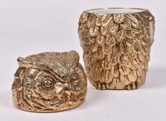 Mauro Manetti Italian 1970s gold Owl ice bucket by Mauro Manetti - 989117