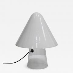 Mauro Marzollo Mushroom Shaped White and Clear Glass Table Lamp Designed by Mauro Marzollo - 3226641