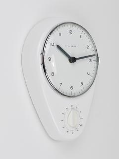 Max Bill Max Bill White Wall Clock Timer Mid Century Modern Junghans Germany 1950s - 4712308