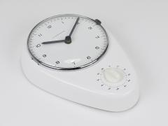 Max Bill Max Bill White Wall Clock Timer Mid Century Modern Junghans Germany 1950s - 4712311