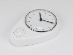 Max Bill Max Bill White Wall Clock Timer Mid Century Modern Junghans Germany 1950s - 4712312