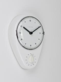 Max Bill Max Bill White Wall Clock Timer Mid Century Modern Junghans Germany 1950s - 4712318