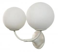 Max Bill Swiss Mid Century Modern Tulip Wall Lamp Sconce by Max Bill in White - 3208612