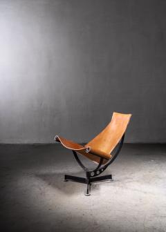 Max Gottschalk Max Gottschalk leather sling lounge chair USA 1960s - 2340033