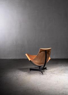 Max Gottschalk Max Gottschalk leather sling lounge chair USA 1960s - 2340036