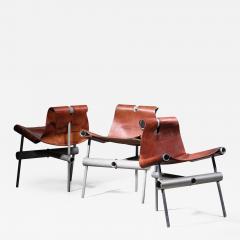 Max Gottschalk Max Gottschalk set of 3 prototype leather sling chairs - 1635278