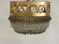 Max Ingrand 2 Italian Midcentury Gilt Iron Chiseled Murano Glass Pendants or Flush Mounts - 3247989