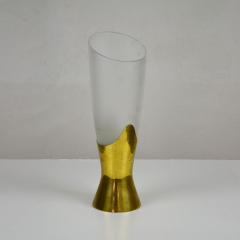 Max Ingrand 20th Century Max Ingrand Vase for Fontana Arte in Brass and Frosted Glass - 1922715