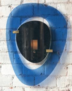 Max Ingrand Fontana Arte Rare Light Blu Sculptural Wall Mirror by Max Ingrand Italy 1958  - 865827