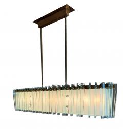 Max Ingrand Grand and Rare Linear Glass and Brass Chandelier by Max Ingrand for Fontana Arte - 4593703
