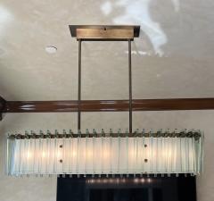 Max Ingrand Grand and Rare Linear Glass and Brass Chandelier by Max Ingrand for Fontana Arte - 4593704