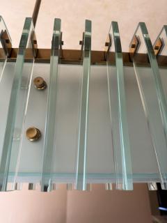 Max Ingrand Grand and Rare Linear Glass and Brass Chandelier by Max Ingrand for Fontana Arte - 4593714