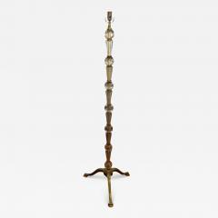 Max Ingrand Italian Fontana Arte Style Glass and Bronze Floor Lamp - 3702366