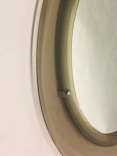 Max Ingrand Italian Midcentury Ovoid Gray Glass Mirror Attr Max Ingrand for Fontana Arte - 2371992