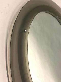 Max Ingrand Italian Midcentury Ovoid Gray Glass Mirror Attr Max Ingrand for Fontana Arte - 2371994