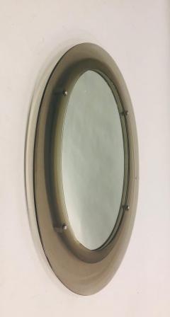 Max Ingrand Italian Midcentury Ovoid Gray Glass Mirror Attr Max Ingrand for Fontana Arte - 2372002