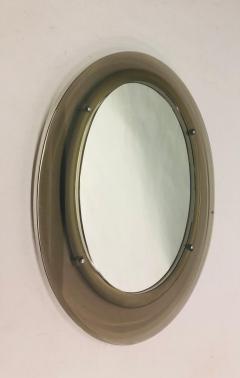 Max Ingrand Italian Midcentury Ovoid Gray Glass Mirror Attr Max Ingrand for Fontana Arte - 2372005