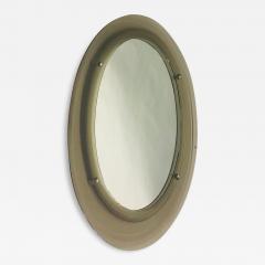 Max Ingrand Italian Midcentury Ovoid Gray Glass Mirror Attr Max Ingrand for Fontana Arte - 2378930