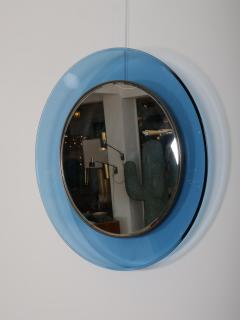 Max Ingrand Max Ingrand Fontana Arte circular mirror blue concave glass - 3964089