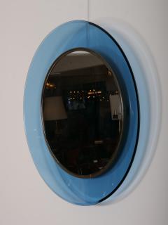 Max Ingrand Max Ingrand Fontana Arte circular mirror blue concave glass - 3964092