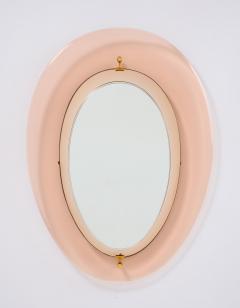 Max Ingrand Max Ingrand Oval Colored Glass Mirror for Fontana Arte ca 1960 - 3508414