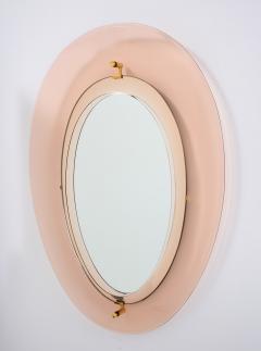 Max Ingrand Max Ingrand Oval Colored Glass Mirror for Fontana Arte ca 1960 - 3508415