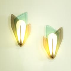 Max Ingrand Max Ingrand Pair of Wall Lamps Pink and Blue for Fontana Arte 1950s - 3482120
