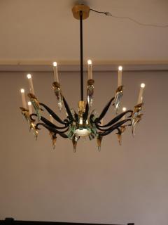 Max Ingrand Max Ingrand for Fontana Arte Rare chandelier c1950 - 4646835