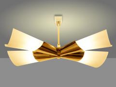 Max Ingrand Max Ingrand for Fontana Arte brass opalin glass chandelier 1955 - 3614595