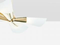 Max Ingrand Max Ingrand for Fontana Arte brass opalin glass chandelier 1955 - 3614599