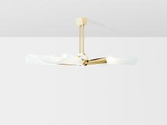 Max Ingrand Max Ingrand for Fontana Arte brass opalin glass chandelier 1955 - 3614600