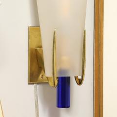 Max Ingrand Mid Century Conical Frosted Glass Brass Sconce by Max Ingrand for Fontana Arte - 4142518