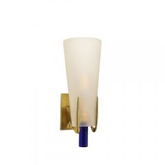 Max Ingrand Mid Century Conical Frosted Glass Brass Sconce by Max Ingrand for Fontana Arte - 4142524