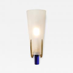 Max Ingrand Mid Century Conical Frosted Glass Brass Sconce by Max Ingrand for Fontana Arte - 4143430