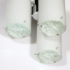 Max Ingrand Mid Century Three Shade Frosted Blue Glass Pendant by Max Ingrand Fontana Arte - 3751782