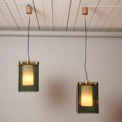 Max Ingrand Pair Max Ingrand for Fontana Arte Model 2211 pendants Italy c1960 - 4421445