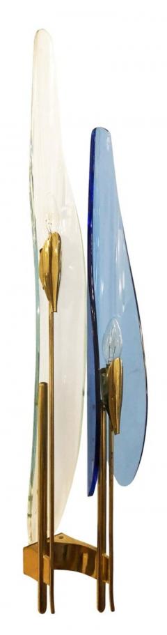 Max Ingrand Pair of Blue Dalia Sconces by Max Ingrand for Fontana Arte - 2500594