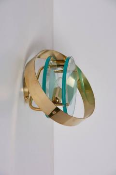 Max Ingrand Pair of Brass and Glass Sconces in the Manner of Max Ingrand and Fontana Arte - 609185