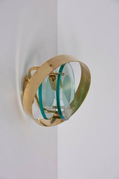 Max Ingrand Pair of Brass and Glass Sconces in the Manner of Max Ingrand and Fontana Arte - 609189