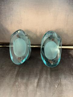 Max Ingrand Pair of Crystal Glass Wall Sconces Att Max Ingrand - 2585491