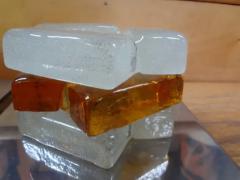 Max Ingrand Pair of Geometric Poliarte Style Midcentury Murano Glass Sconces - 3938510